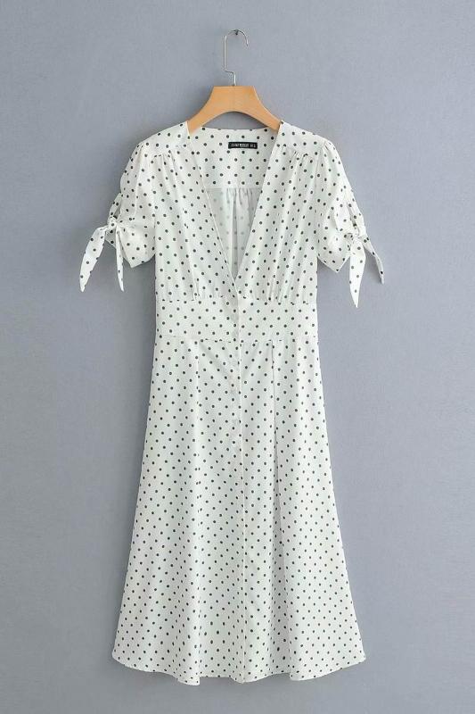 Women Summer Dresses 2019 New Arrival Preppy Polka Dot Pattern Bow Short Sleeve Modern Lady' Mid-Calf Dress Feminino Vestidos
Women Summer Dresses 2019 New Arrival Preppy Polka Dot Pattern Bow Short Sleeve Modern Lady' Mid-Calf Dress Feminino Vestidos