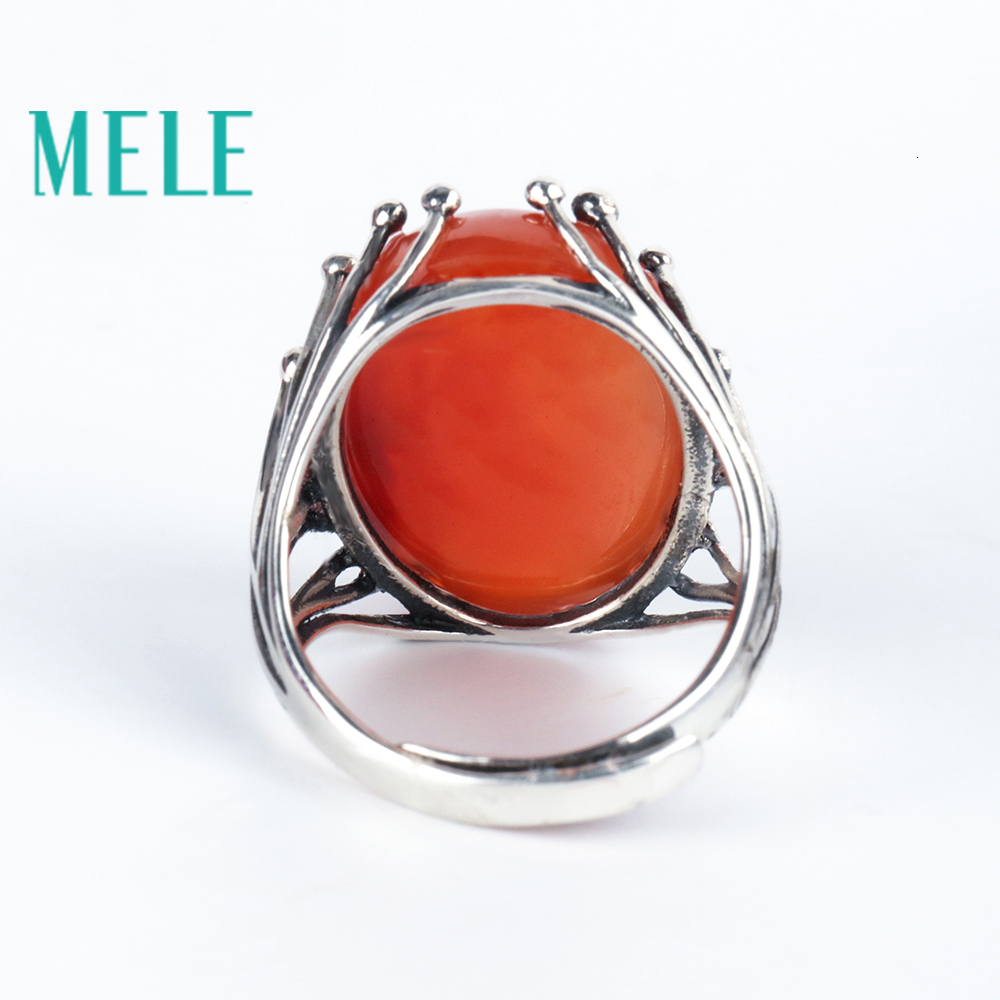 Natural south red agate rings for women and man,15X20mm big oval cut,925 sterling silver gemstone fine jewelry, Festival gifts CJ191210