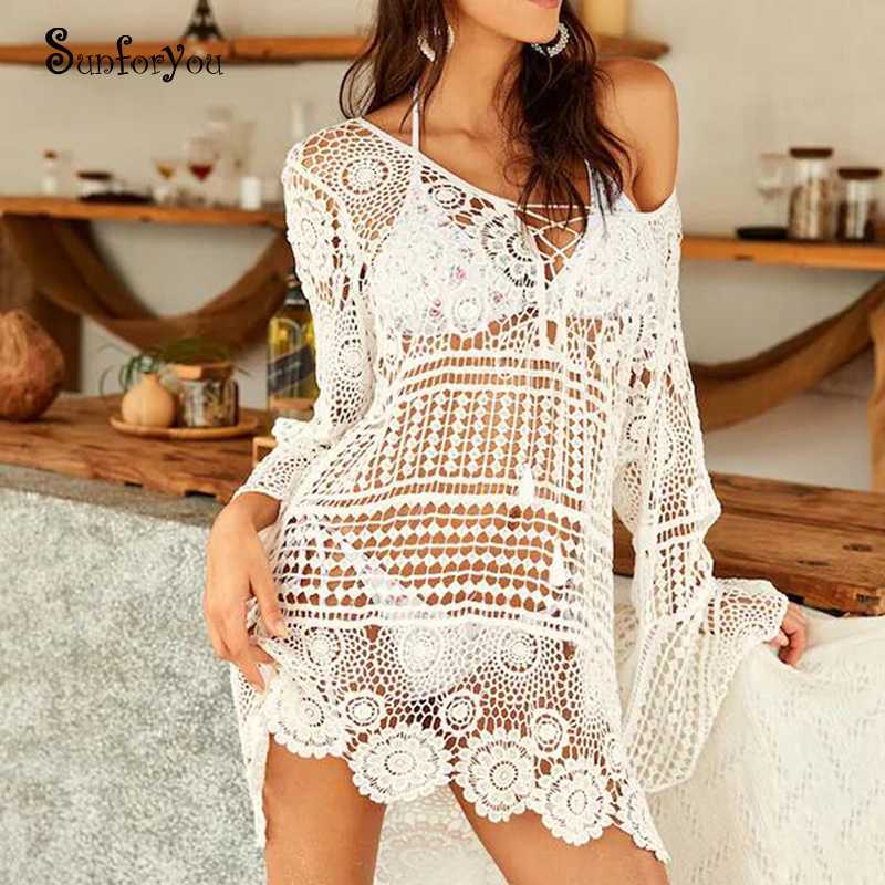 Sexy Knitted Bikini Cover up See Though White Beach Dress Cover-up Kaftan Beachwear Ropa de Playa Swim cover up Beach Tunic, Black
Sexy Knitted Bikini Cover up See Though White Beach Dress Cover-up Kaftan Beachwear Ropa de Playa Swim cover up Beach Tunic, Black