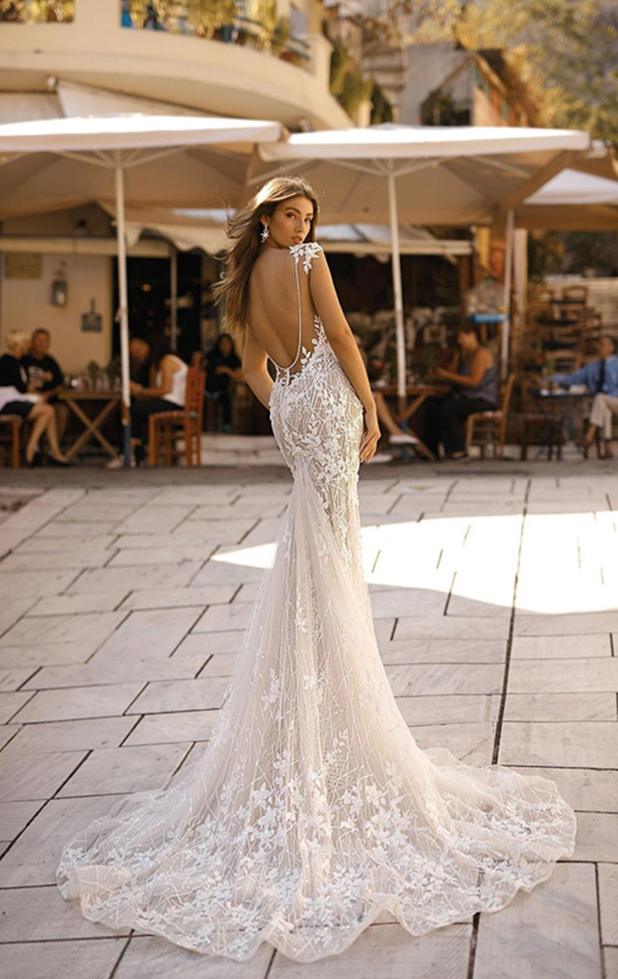 Sexy Shinny Full lace Mermaid Wedding Dresses 2024 New Vintage Backless Deep V Neck Beach Bohemian Bridal Gown 99