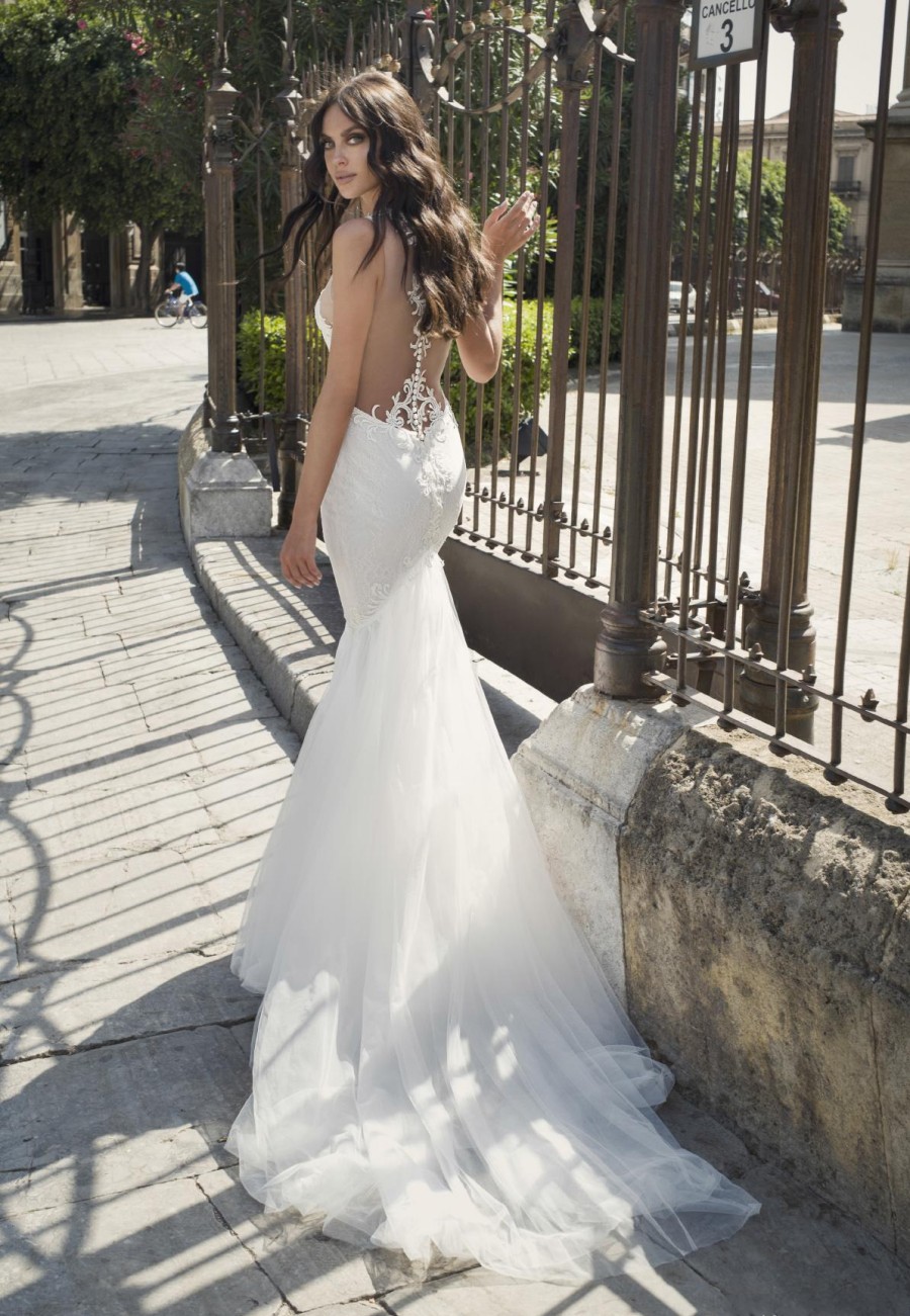Mermaid Lace Fashion Wedding Dresses Sheer Jewel Neck Appliqued Bridal Gowns Sweep Train Trumpet Tulle Plus Size Robe De Marie