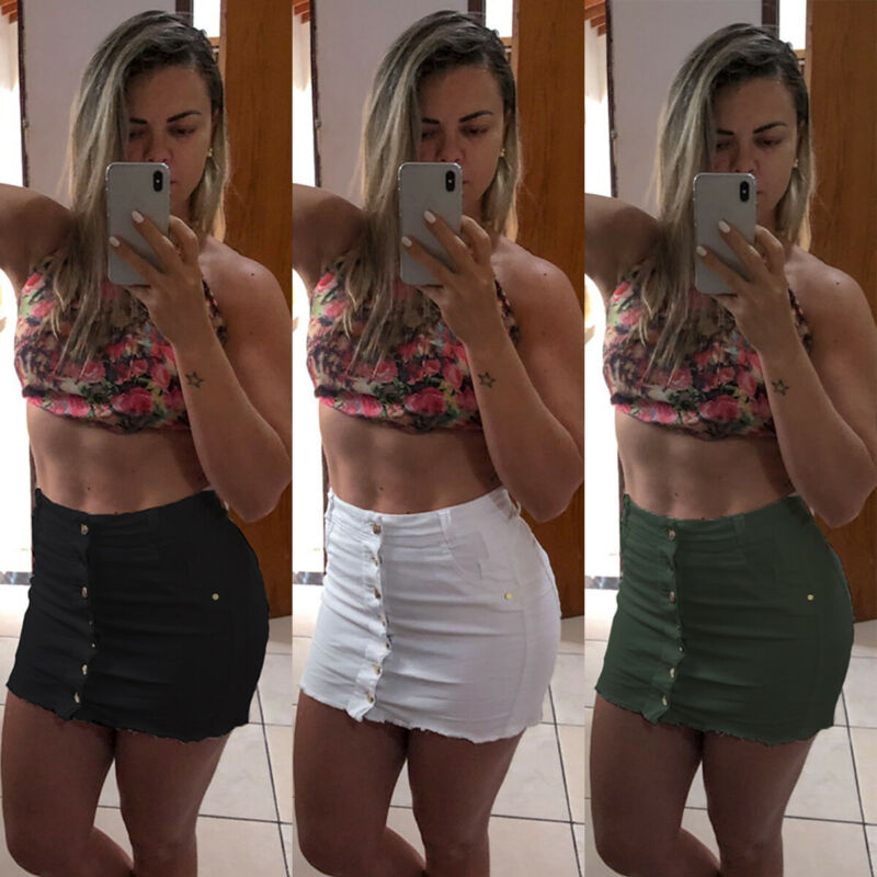 Women' Button Ripped Denim High Waist Bodycon Slim Flit Pencil Short Mini Skirt, Black
Women' Button Ripped Denim High Waist Bodycon Slim Flit Pencil Short Mini Skirt, Black