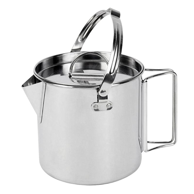 Stainless Steel Camp Cup Camping Soup Coffee Pot Foldable Handle Water Kettle with Cover
Stainless Steel Camp Cup Camping Soup Coffee Pot Foldable Handle Water Kettle with Cover