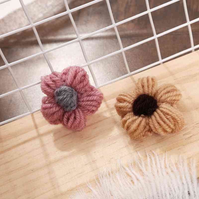 3 piece set of wool flower brooch set with handmade flower pin female fashion