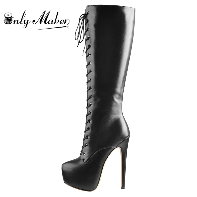 Onlymaker Women's Round Toe Stiletto Platform Zipper Knee High Boots16CM High Heel Pattern Lace Up Plus Size Boots For Winter, P91114a
Onlymaker Women's Round Toe Stiletto Platform Zipper Knee High Boots16CM High Heel Pattern Lace Up Plus Size Boots For Winter, P91114a
