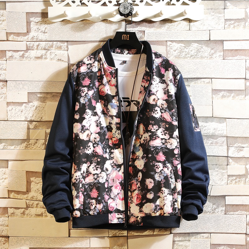 2019 New style Fashion Men spring slim fit Stand collar Printing jacket/Male High quality retro style Leisure coat Plus -5XL, Black
2019 New style Fashion Men spring slim fit Stand collar Printing jacket/Male High quality retro style Leisure coat Plus -5XL, Black