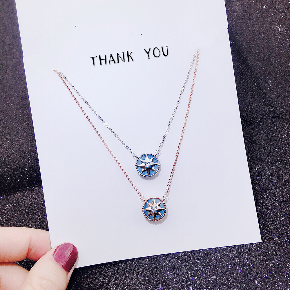 Fashion Lucky Eight-Pointed Star Compass Pendant Womens Japanese And Korean-Style New Cold-Style Simple Temperament Net Red with Necklace
Fashion Lucky Eight-Pointed Star Compass Pendant Womens Japanese And Korean-Style New Cold-Style Simple Temperament Net Red with Necklace