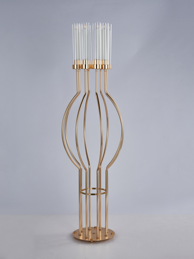 Metal Candelabra 8 Arms Candle Holders Acrylic Wedding Table Centerpieces Flowers Stand Candelabrum For Home Party Decor XJ260305