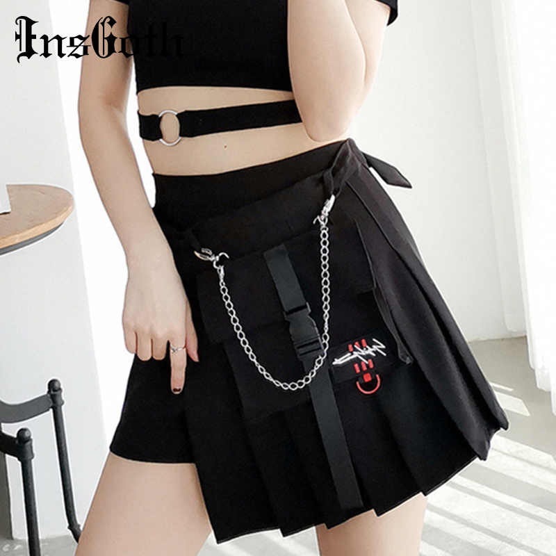 InsGoth Streetwear Punk High Waist Women Skirts Hrajuku Grunge Pleated Mini Black Plaid Female Gothic Skirts With Belt
InsGoth Streetwear Punk High Waist Women Skirts Hrajuku Grunge Pleated Mini Black Plaid Female Gothic Skirts With Belt