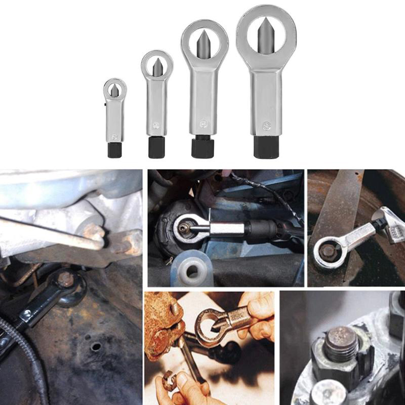4Pcs /Set Adjustable Nut Splitter 9-27mm Nut Remover Damaged Nuts Splitter Remover Rust Nut Manual Proffessional Extractor Tools