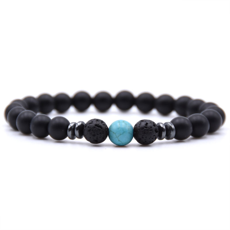 Lava agate beads bracelet elastic healing relief beads bracelet 2019 new products