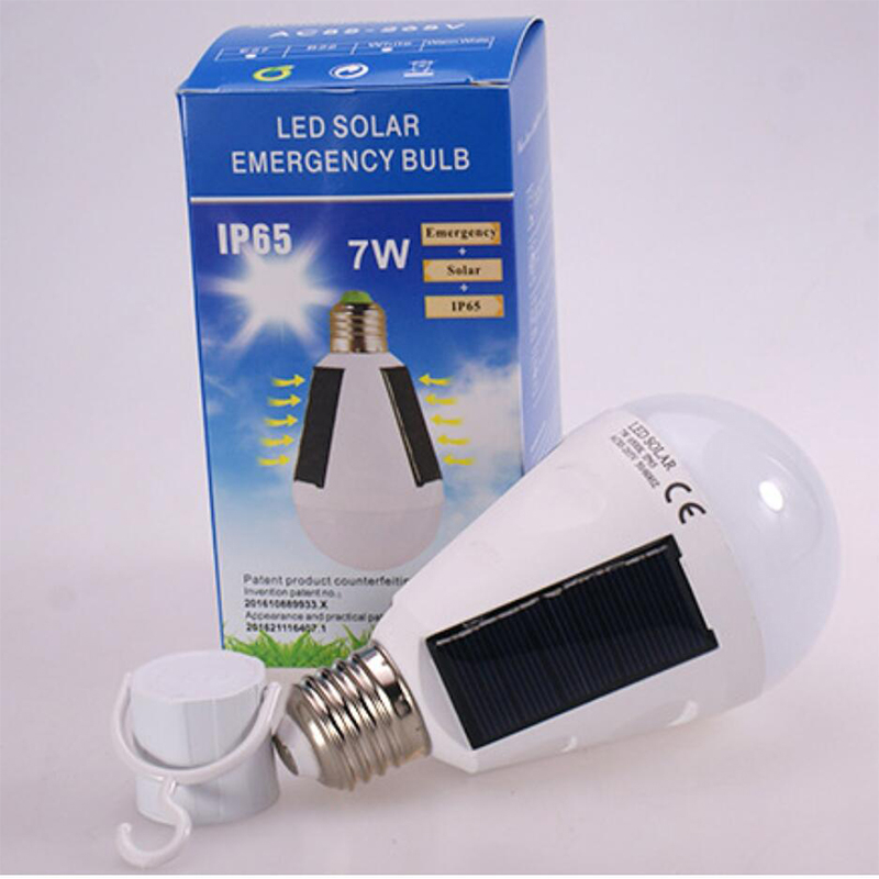 Emergency Solar Rechargeable Light Bulbs for Power Outage 7W 12W E27 6500K Portable Camping Tent Lights for Outdoor & Indoor