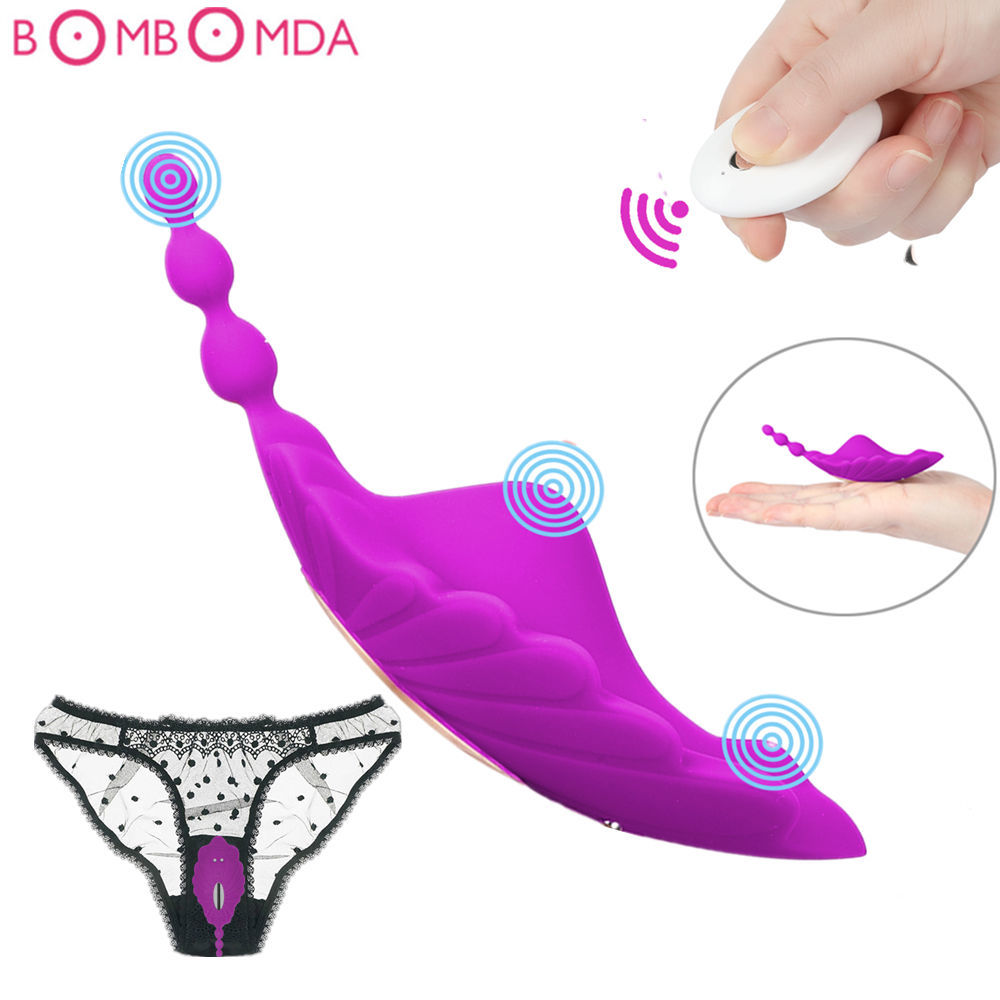 Sex Perineum Massage Butterfly Vibrator Remote Vagina Vibration Clitoris Stimulation Vibrating Panties Erotic Sex Toys for Woman Y191221