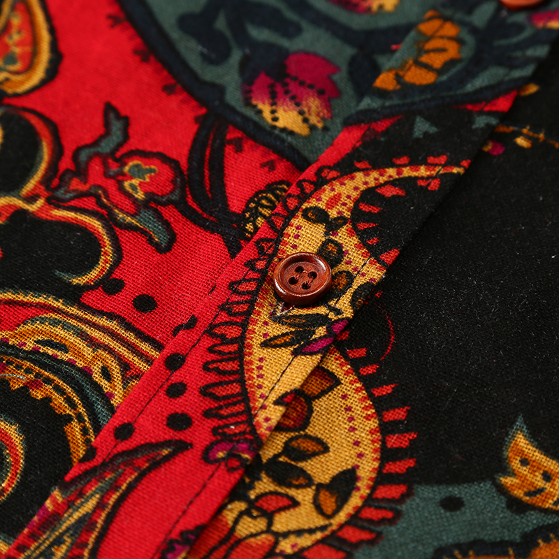 Fashion-New Men's Floral Flowers Print Shirts Mens Business Casual Shirt Men Dress Shirts Long Sleeved Luxury Shirt