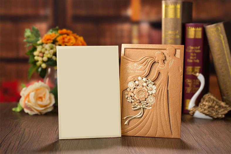 2020 New European Giltter Bride and Groom Wedding Invitation Cards Laser Cut Wedding Invitations Free Customized Printing от DHgate WW