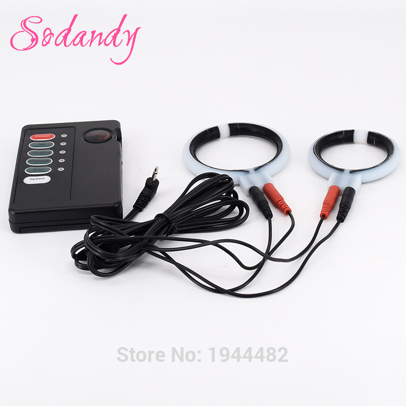 Electro Shock Penis Vibrator électronique Pulse Stimulez Cock Massager Vibrant Anneau stimulateurs électrique Sex Toys MX191217