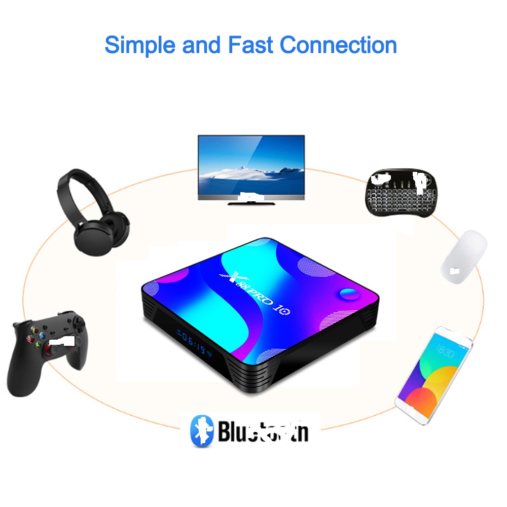 X88 PRO 10 Android TV Box Rockchip RK3318 4GB 128GB 2.4G&5G Wifi 4K 60fps Media player Netflix Smart Set Top X88pro