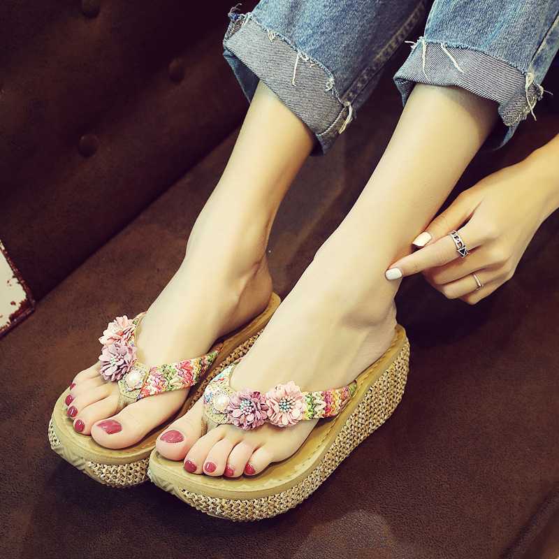 Wedge Womans Flip Flop Platform Slippers Bohemian Flower Sandals Women Slides Summer Shoes for Women High Heels Flip-flops
Wedge Womans Flip Flop Platform Slippers Bohemian Flower Sandals Women Slides Summer Shoes for Women High Heels Flip-flops
