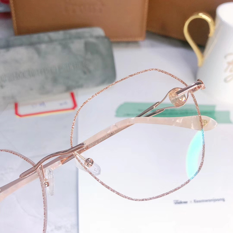 2020 Super-Exqusite women rimless glasses frame muti-shaped diamond decoration cutting-edge glasses for prescription glasses fullset packing