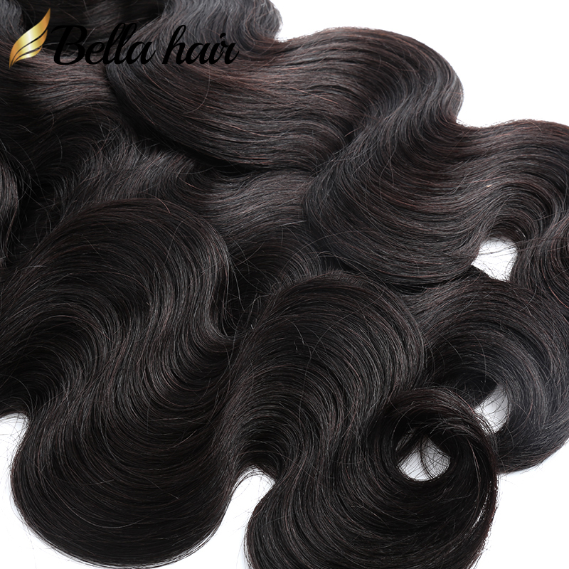 Bella Hair Human Hair Bundles With Frontal Closure Body Wave Free Part Ear to Ear Lace Frontal And Virgin Remy Hair Extension Weaves 4PCS/Lot Tutorial