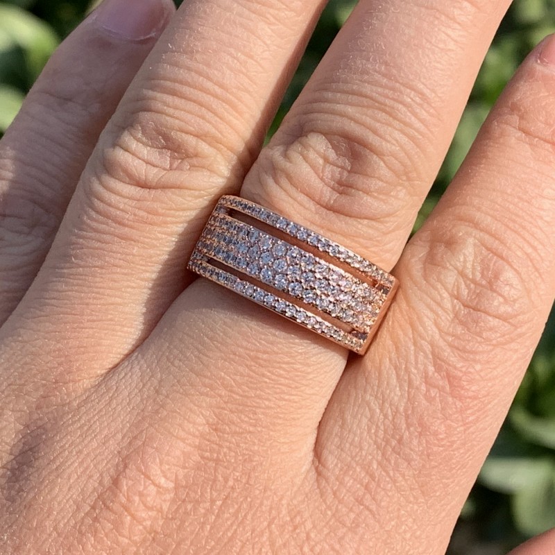 Victoria Wieck Luxury Jewelry 925 Sterling Silver&Rose Gold Full Pave White Sappire CZ Diamond Party Promise Women Wedding Bridal Ring Gift