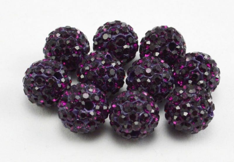 10mm 5 Rows Double Holes AB Soft Clay Bala Resin Beads Loose Inlaid Round Rhinestone Ball Shambala Bead Bracelet Necklace Accessories