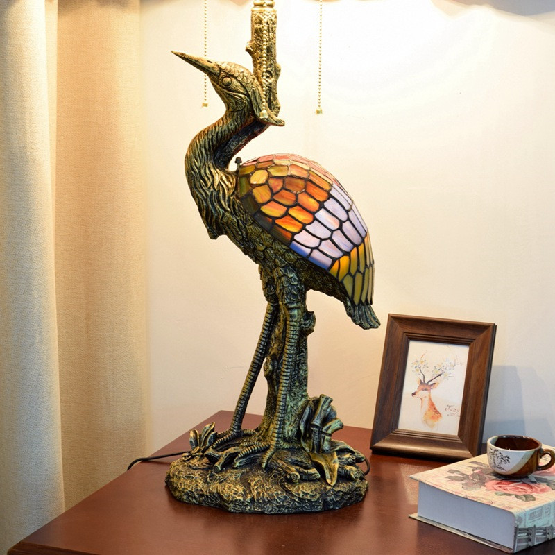 American pastoral grape decoration glass table lamp Tiffany stained glass living room dining room decoration table lamp TF086