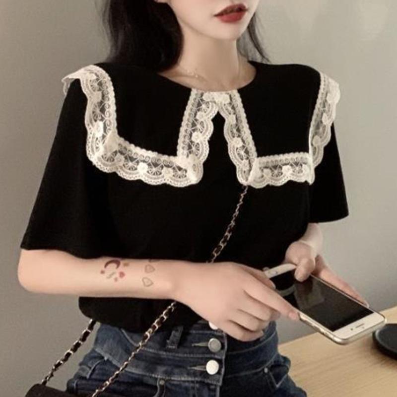 Gothic Vintage T-Shirt Women Tops Summer 2020 French Style Chic Retro Tees Lace Elegant Black Sweet Tshirts Girl College Style
Gothic Vintage T-Shirt Women Tops Summer 2020 French Style Chic Retro Tees Lace Elegant Black Sweet Tshirts Girl College Style