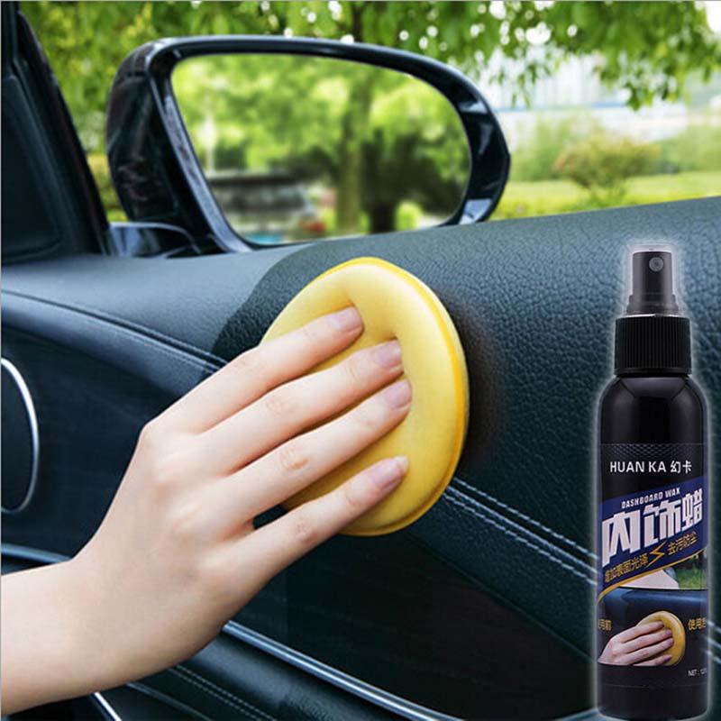 120ML Car Polish Interior Wax Cleaner Waxing Leather Surface Seat Plastic Retreading Agent Automotive Polishing DIY Cars Repair
