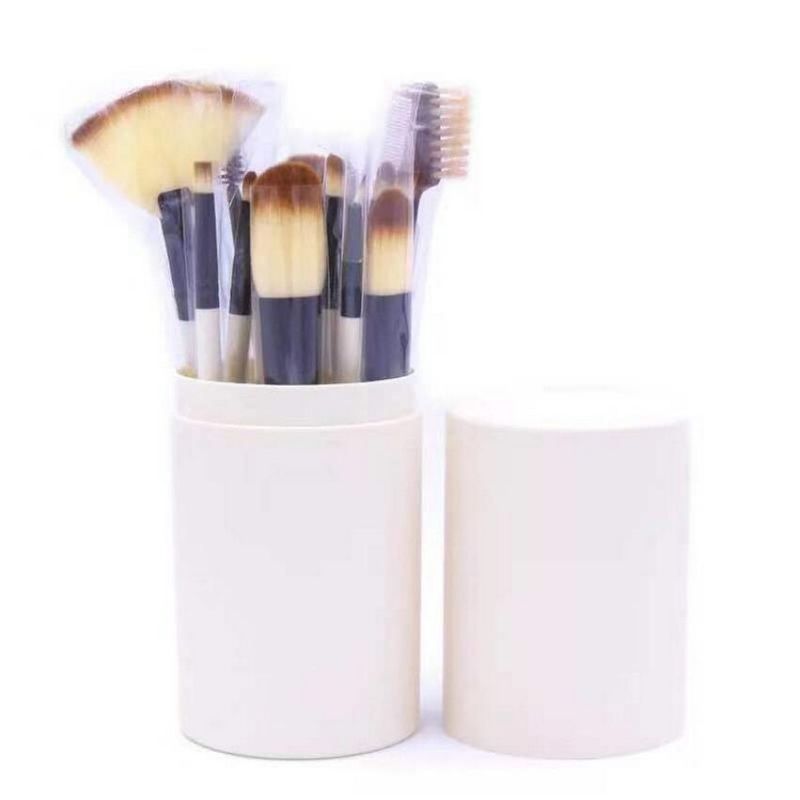 12Pcs/Sets Makeup Brushes Tool Eye Shadow Foundation Eyebrow Lip Brush cosmetics Leather Cup Holder Case Kit