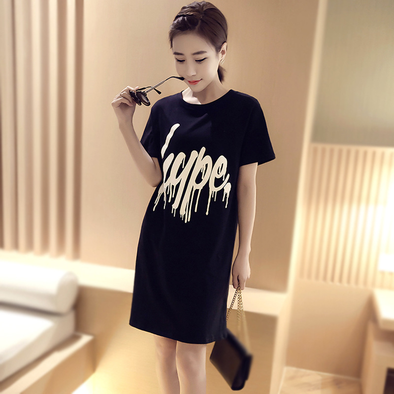 2019 Women Straight Dress Letters Print Summer Casual T Shirt Dress Girl Daily Loose Woman Base Dresses SP268, Black
2019 Women Straight Dress Letters Print Summer Casual T Shirt Dress Girl Daily Loose Woman Base Dresses SP268, Black