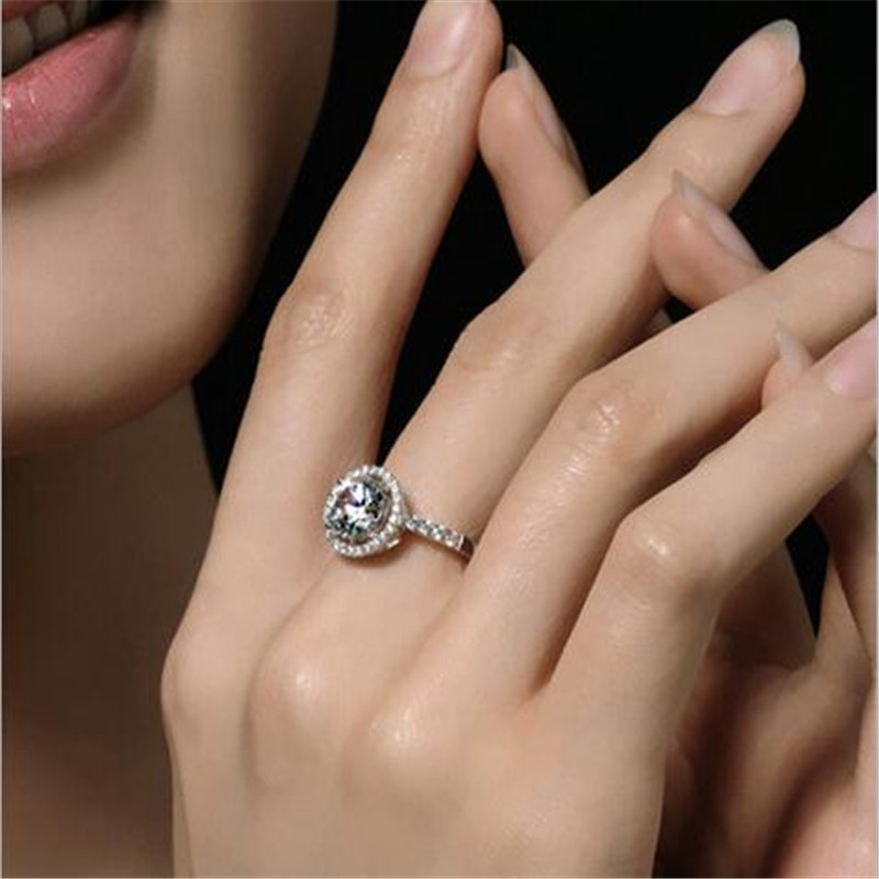 Sterg Sier Round Cut White Topaz CZ Dia Promise Ring| Bridal Jewelry| Gift for Women| Size 5-10 a6a1