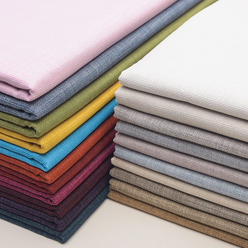 Wide 59inch Dense Plain Slub Imitation Coarse Linen Upholstery Sofa Fabric Non-Slip Soft Hard Bag Cushion Pillow Material