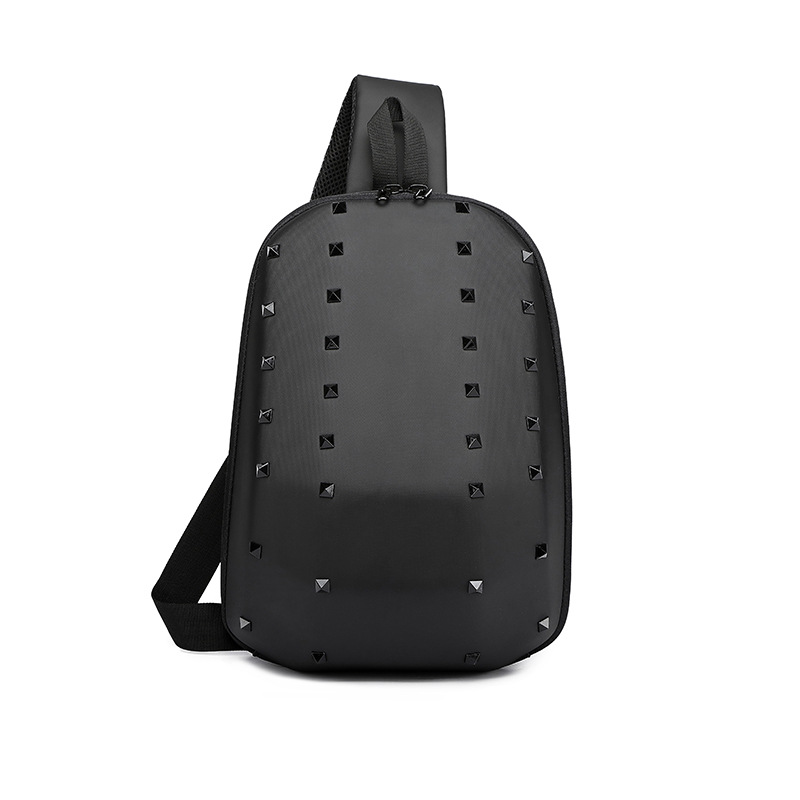 New Style Rivet Chest Bag Stylish Outdoor Usb Charging Shoulder Messenger Bag Men's Creative Personality Chest, Black
New Style Rivet Chest Bag Stylish Outdoor Usb Charging Shoulder Messenger Bag Men's Creative Personality Chest, Black