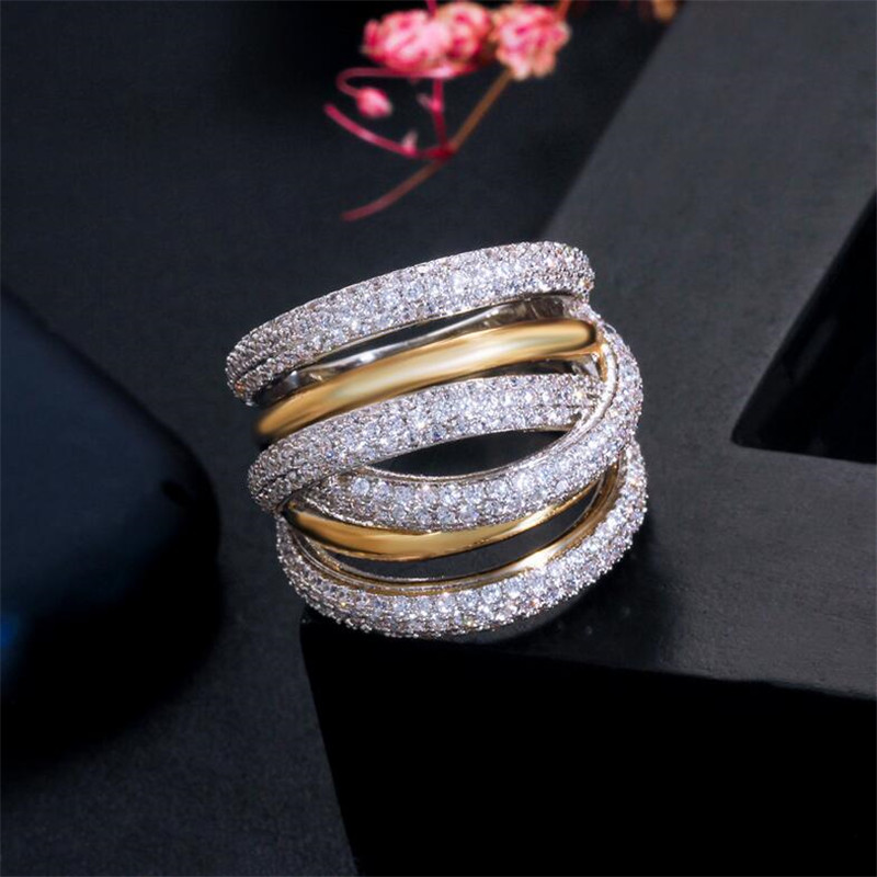 US Size 5-10 Stunning Luxury Jewelry 14K White Gold Fill Pave White Sapphire CZ Diamond Women Wedding Engagement Cross Band Ring Gift