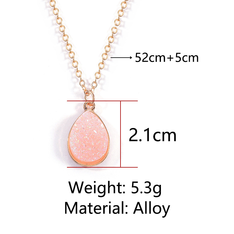 Ms. Simple Droplet Pendant Crystal Fashion Stainless Steel Valentine's Day Birthday Easter Gift Necklace