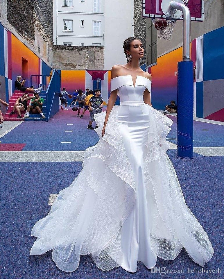 White Mermaid Satin Vintage Wedding Dresses Bridal Gowns Off Shoulder abiti da sposa 2019 New Wedding Gowns Nigeria
White Mermaid Satin Vintage Wedding Dresses Bridal Gowns Off Shoulder abiti da sposa 2019 New Wedding Gowns Nigeria
