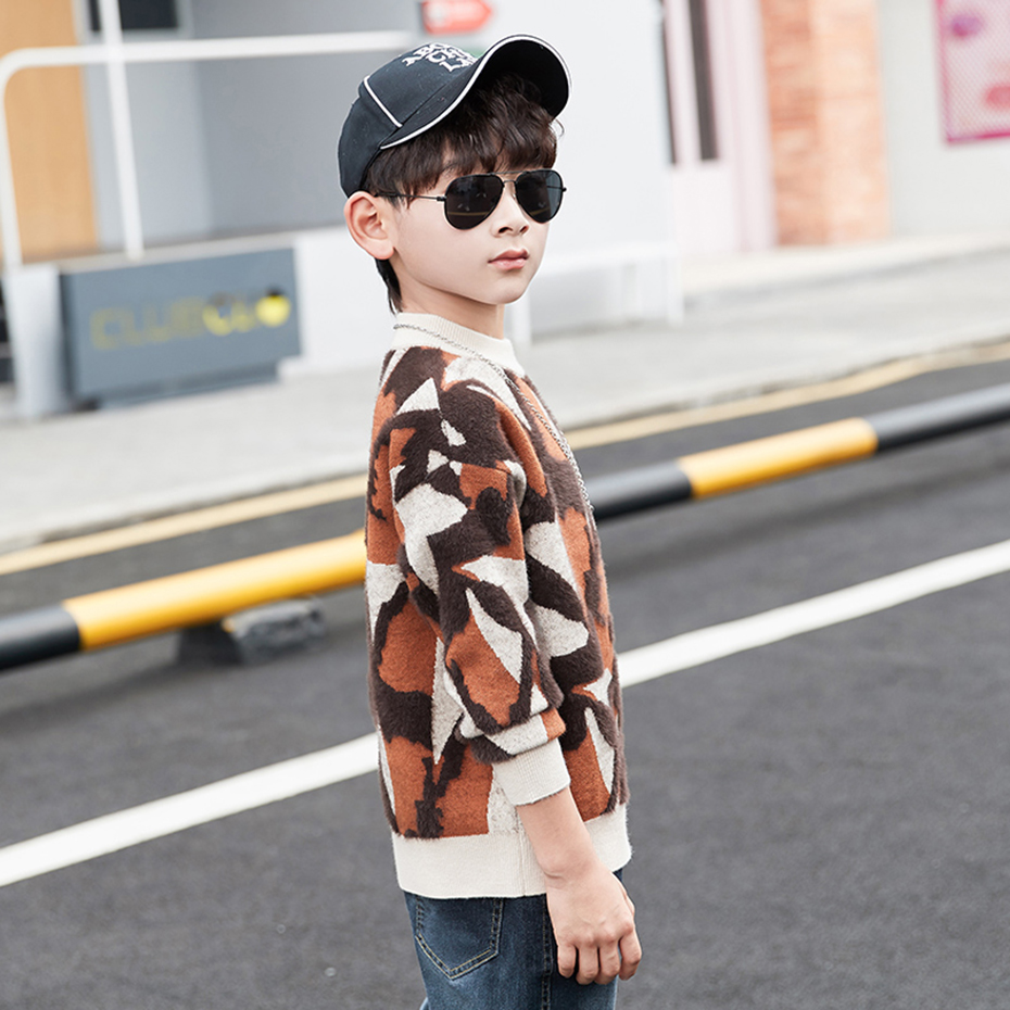 Boys Sweater Camouflage Velvet Sweaters For Boys Fashion Patchwork Kids Pullover Fall Preppy Boys Winter Clothes
Boys Sweater Camouflage Velvet Sweaters For Boys Fashion Patchwork Kids Pullover Fall Preppy Boys Winter Clothes
