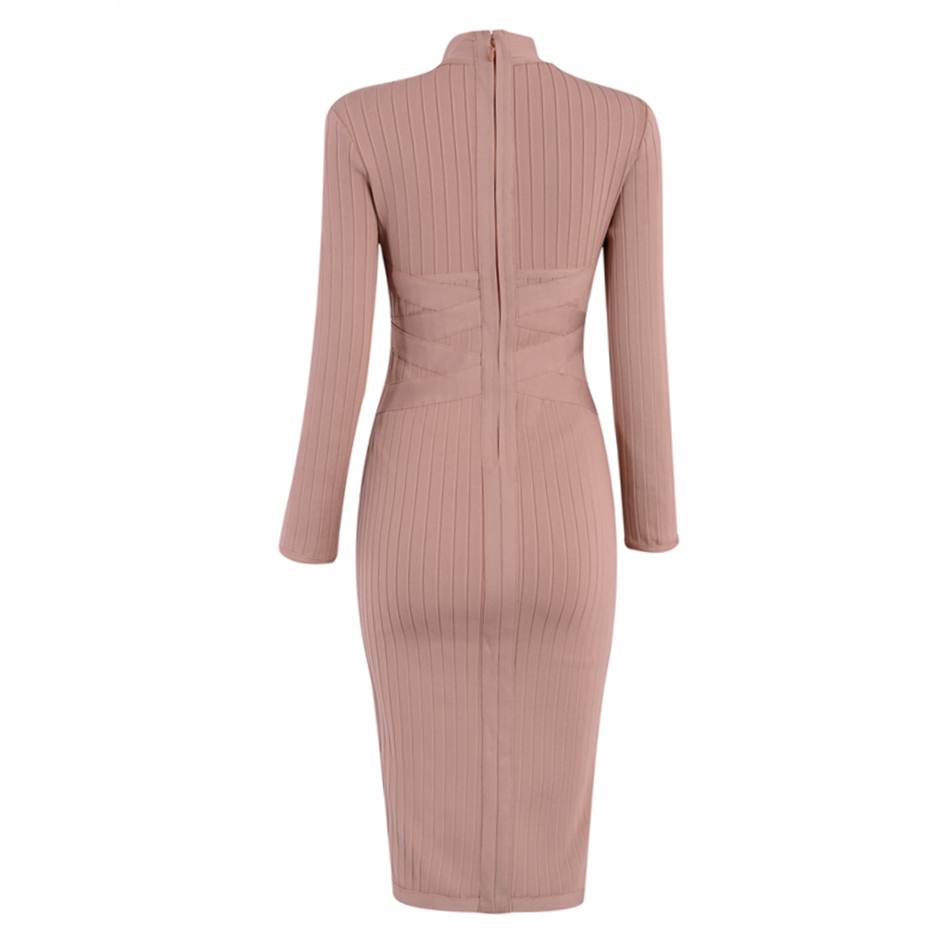 Newest Fashion Celebrity Party Bodycon Bandage Dress Women Long Sleeve O-Neck Elegant Sexy Night Out Club Dress Women Vestidos