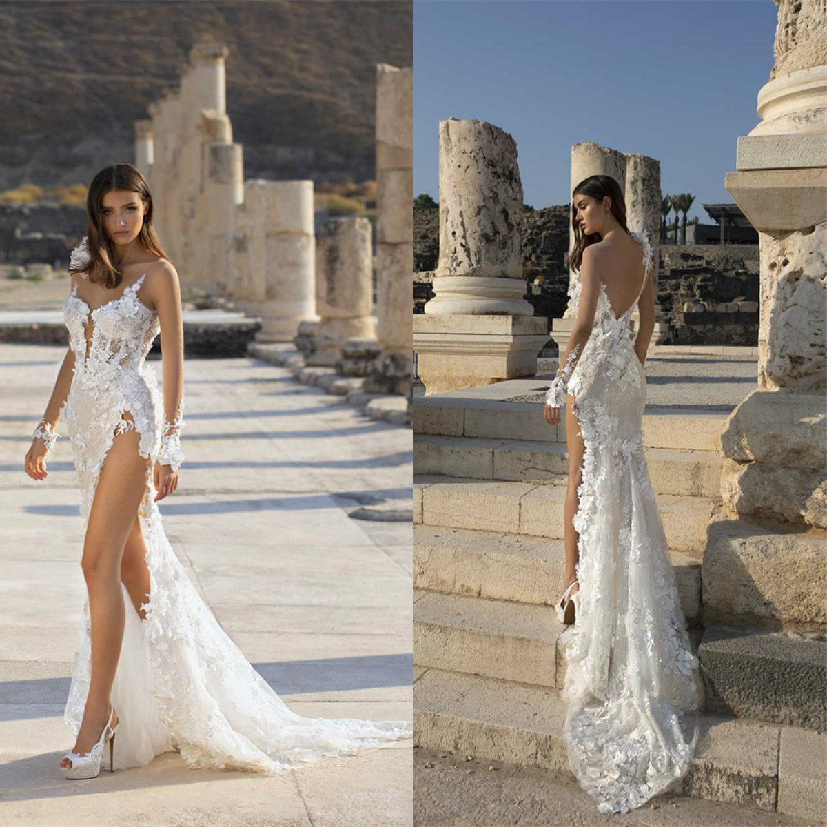 2020 Floral Mermaid Wedding Dresses V Neck Appliqued Beaded Long Sleeves Bridal Gown Backless High Split Sweep Train Vestidos De Novia, Burgundy
2020 Floral Mermaid Wedding Dresses V Neck Appliqued Beaded Long Sleeves Bridal Gown Backless High Split Sweep Train Vestidos De Novia, Burgundy