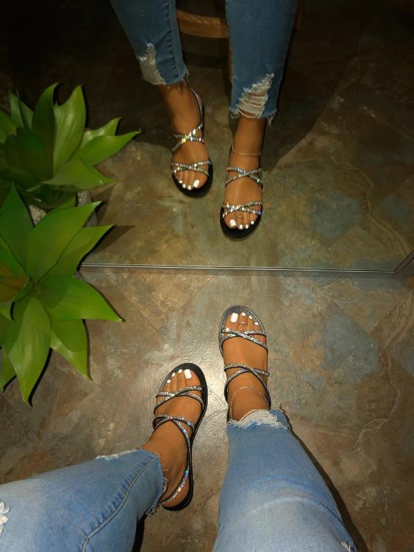 2020 New Womens Sandals Plus Size 35-43 Flats Sandals For Summer Shoes Woman Peep Toe Casual Shoes Low Heels Sandalias Mujer