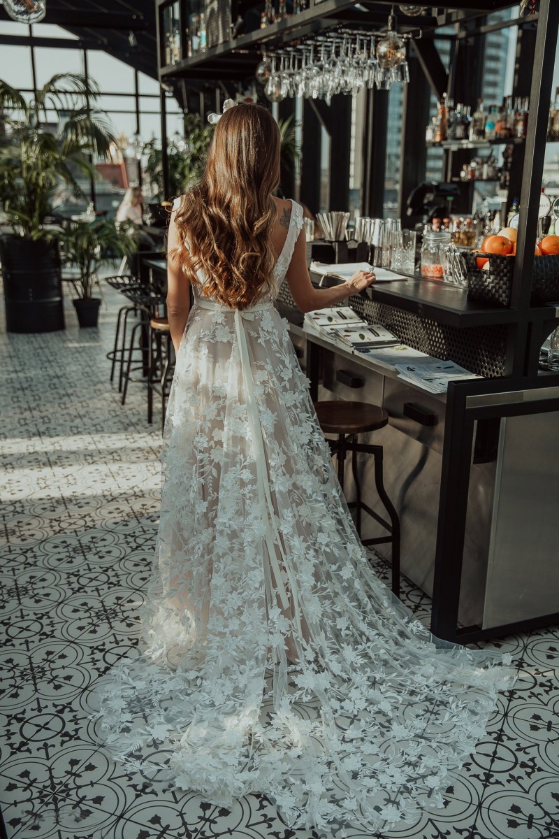 bohemian beach wedding dresses v neck flower lace appliques backless plus size bridal gowns country boho vestido de novia