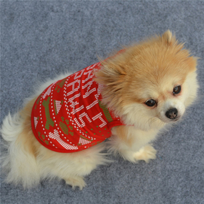 Christmas vest for dogs Fashionable Festival costumes winter warm comfortable pet clothes Four styles of cotton t-shirts A07