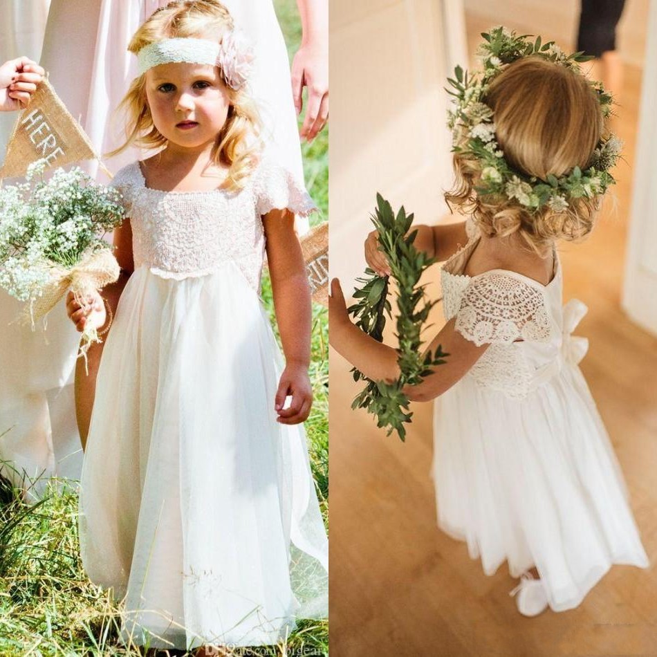Bohemian Lace Chiffon A Line Flower Girls Dresses Short Sleeves Country Wedding Dresses For Kids Cute Long Boho First Communion Dress, White
Bohemian Lace Chiffon A Line Flower Girls Dresses Short Sleeves Country Wedding Dresses For Kids Cute Long Boho First Communion Dress, White