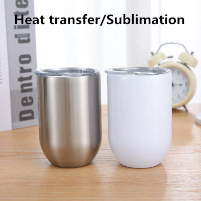 Heat transfer 12oz wine tumblers diy low ball sublimation double walled stainless steel tumbler with slide lid insulated vacuum blank white water bottle custom logo от DHgate WW