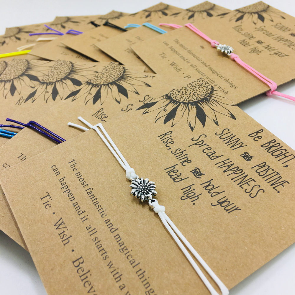 16 Color Sunflower Bracelets Handmade Gifts Silver Bracelets for Friend Bridesmaid Wedding Gift Birthday Party Wish Bohemia Cheaper Bracelet
16 Color Sunflower Bracelets Handmade Gifts Silver Bracelets for Friend Bridesmaid Wedding Gift Birthday Party Wish Bohemia Cheaper Bracelet
