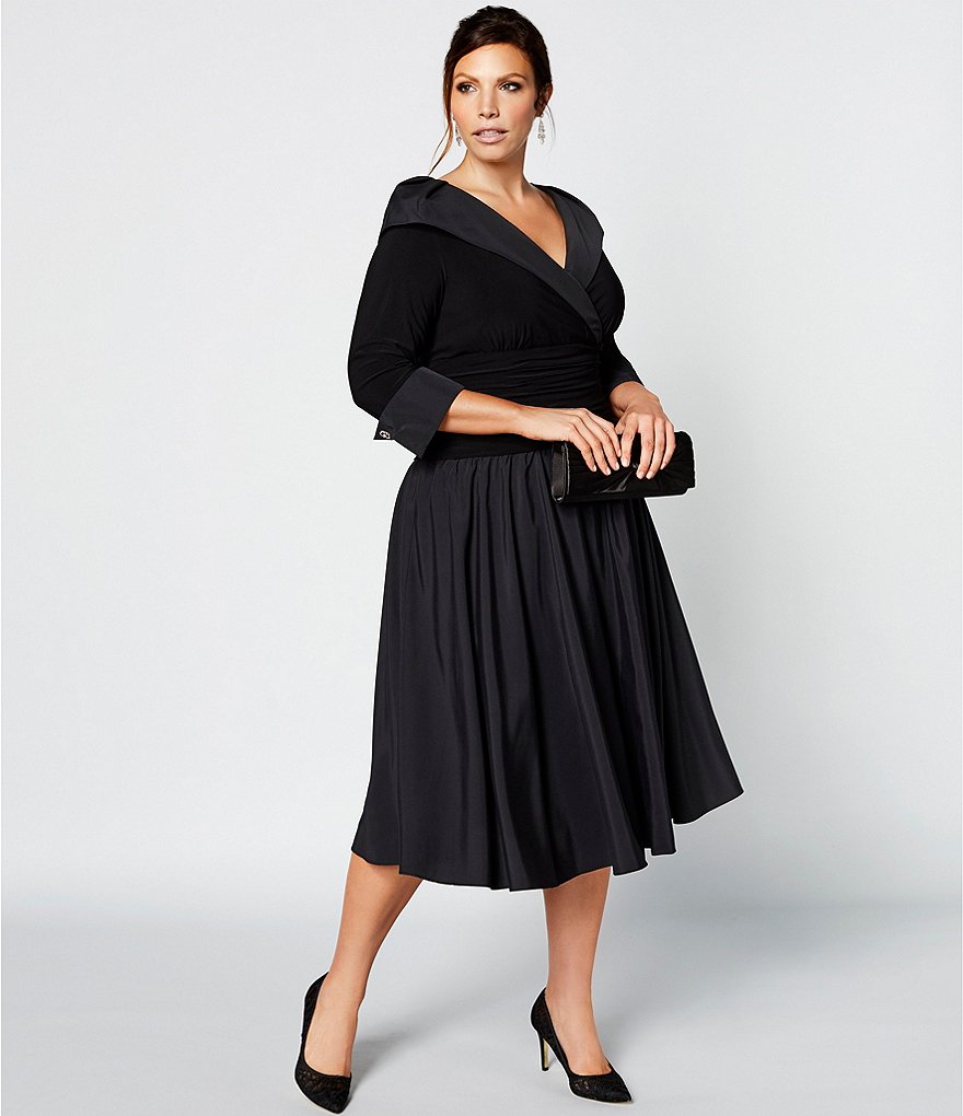 Plus Size Mother Of The Bride Dresses V Neck Half Long Sleeve Tea Length Custom Made Prom Dress Formal Evening Gowns