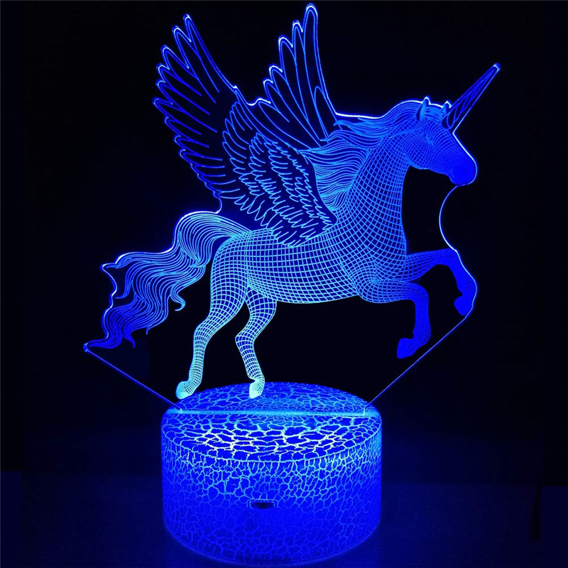 Night Light 3D Lamp Holder Touch Lamp Bases Night Lighting 7 Color Modern Luminous Ornament Home Great for Bedroom Party