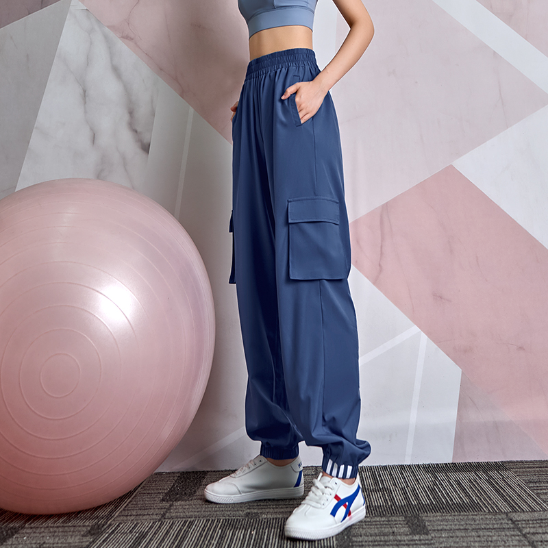 Loose beam feet sports pants women high waist running casual overalls summer thin section yoga fitness trousers, Purple 
Loose beam feet sports pants women high waist running casual overalls summer thin section yoga fitness trousers, Purple