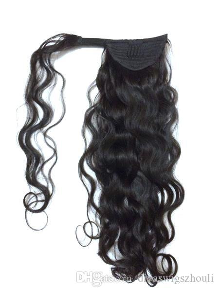 120g curly Pony tail hairpiece wrap around ponytail extension Brazilian remy HumanHair ponytail 10-16inch Clip in curly Real hair ponytail
